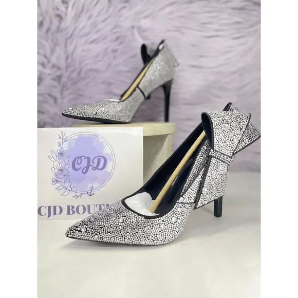 INC International Concepts Women's Silvee Bow Pumps - Black Bling 5.5M - Picture 2 of 7